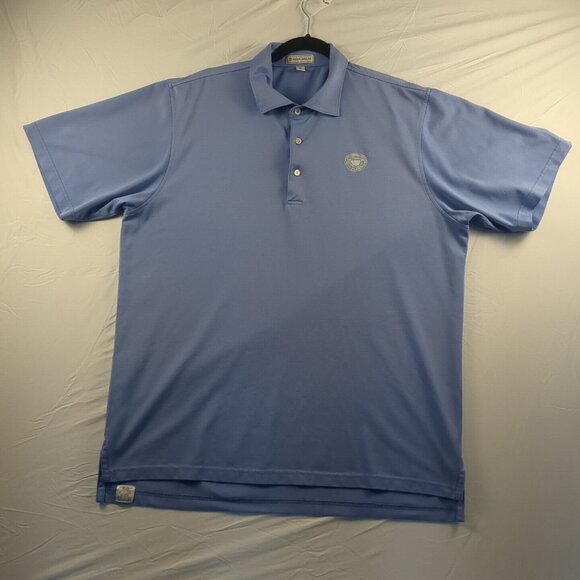 Peter Millar Mens X-Large Blue Golf Polo Short Sleeve Shirt Medinah Country Club - Picture 1 of 8